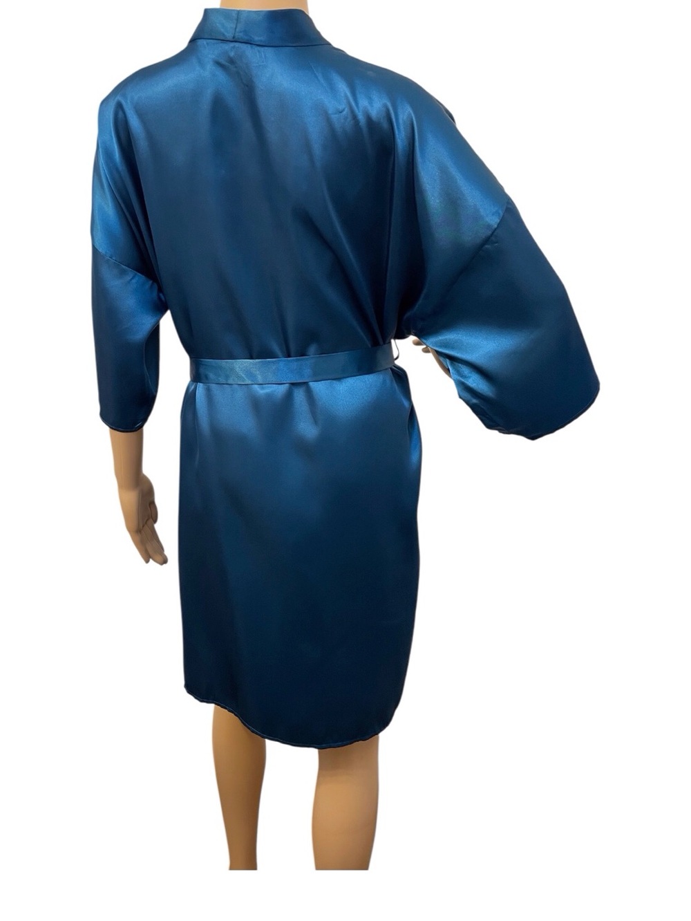 Honors Intimates Women's Blue Satin Night Gown Satin Robe, XL - Picture 8 of 12